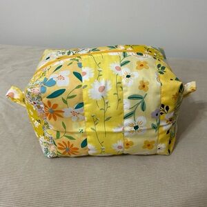 Handmade Quilted Boxy Bag | Floral Patchwork | Yellow Floral 4